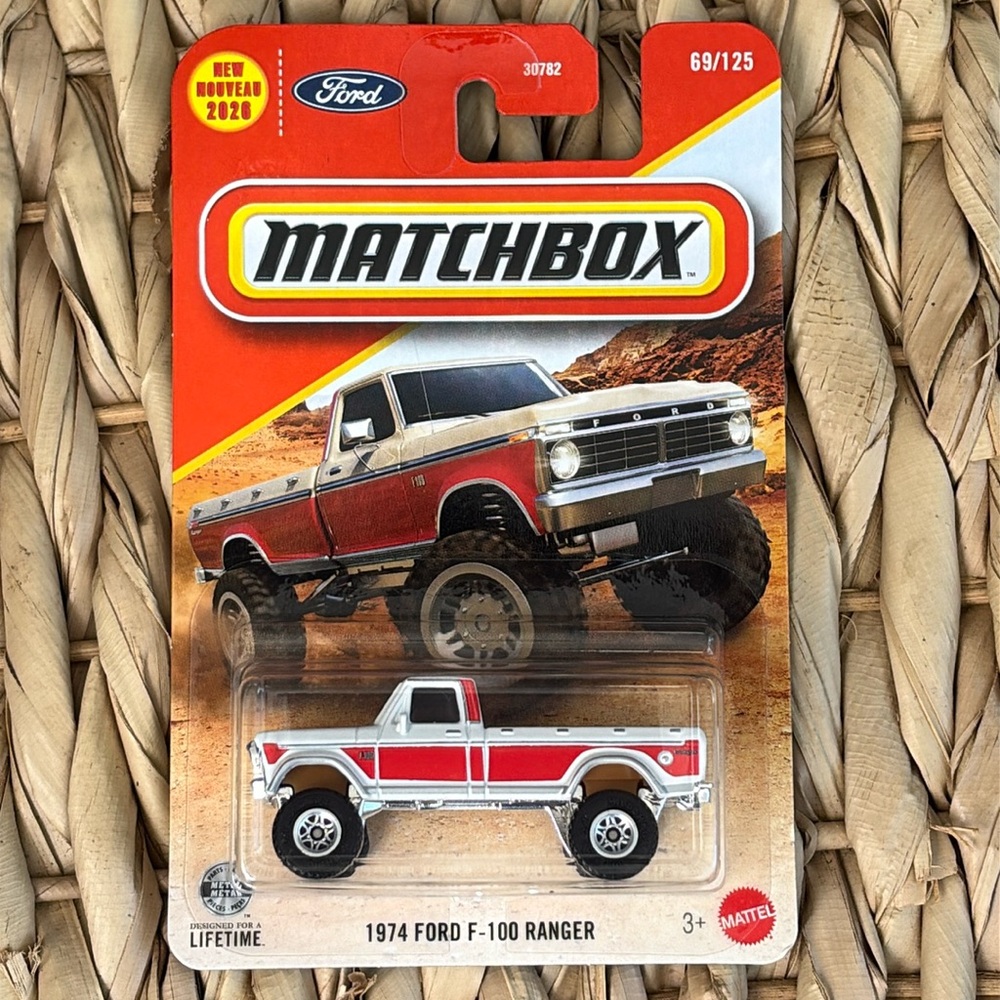 Matchbox 1974 Ford F-100 Ranger Diecast Toy Truck White & Red 2026 🆕